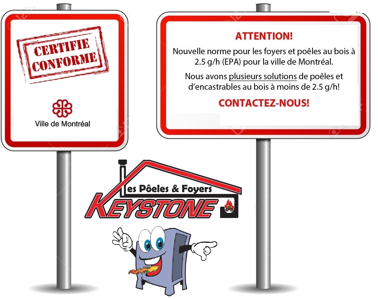 Poêles et foyers Keystone Foyers aux bois Approuvé Ville de Montréal